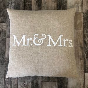 Mr and Mrs decorative pillow